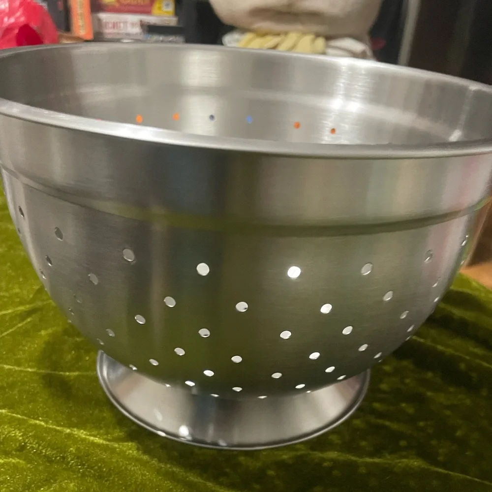 Crate&Barrel Silver Colander